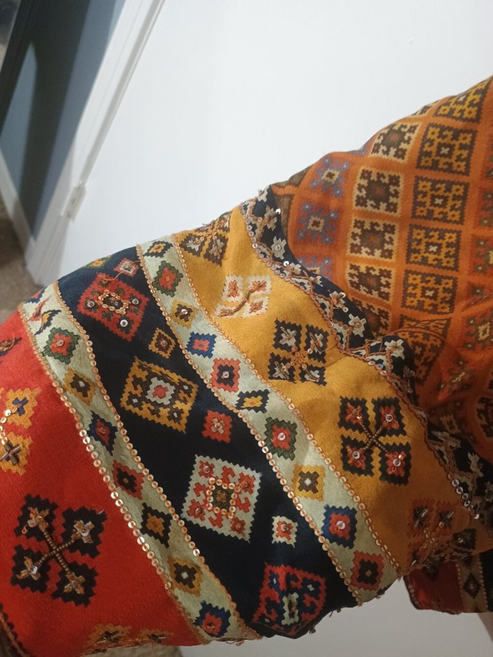 Tanvi Kedia Anthropologie Boho Geometric Print Tassel Mini Dress Size Small - Picture 8 of 10